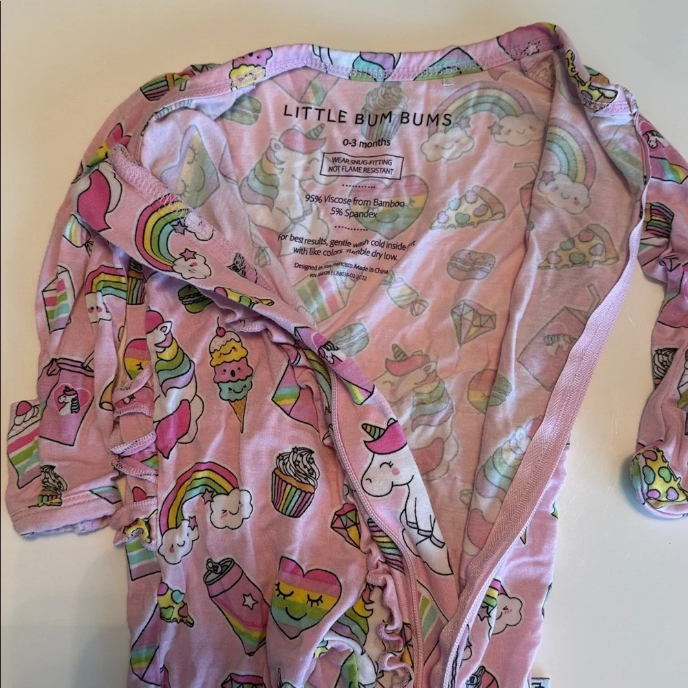 Little Bum Bums (now Bums and Roses) Unicorn Rainbow Footie